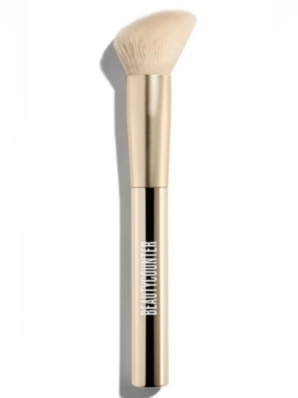 NIB Beautycounter Cream Bronzer Brush Gold Angled Powder Clean Beauty MSRP$36